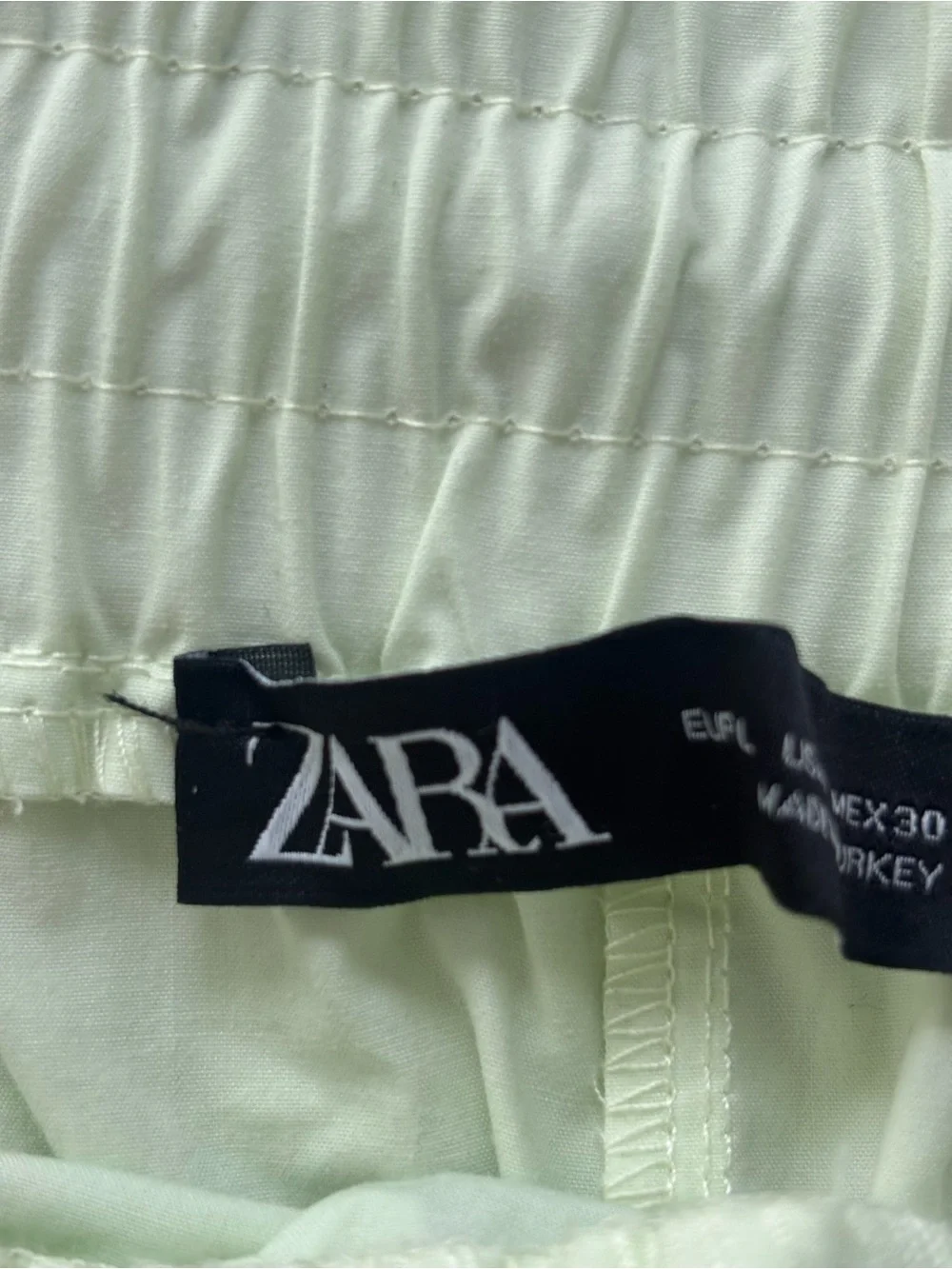 Zara Lime Cargo Pocket Mini Skirt with Front Zipper Pockets, Size Large